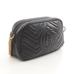 Gucci Bag Leather GG Black Shoulder Marmont